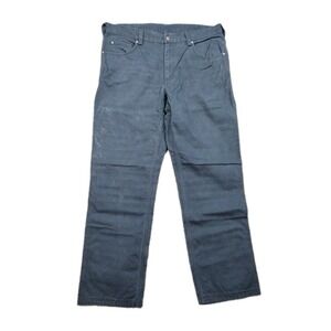 Duluth Trading Company Cotton Duck Cargo Pants-Mens 38x34-Faded Black Work Jean